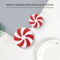 50 Pieces Christmas Garland Candy Swirl Garland Ornament Red and White Candy Plastic Tree Candy Decoration for Xmas.