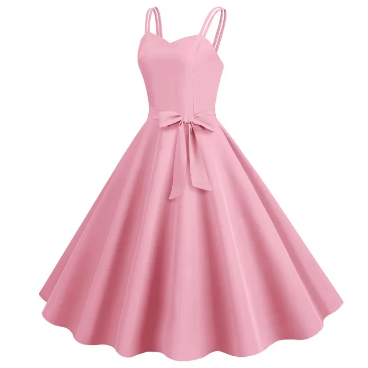 Female%20Robe%20Weddings%20As%20A%20Guest%20Formal%20Spaghetti%20Strap%20Large%20Hem%20Solid%20Midi%20Dresses%20With%20Bowknot%20Back%20Zipper%20Elegant%20Dress%20-%20Image%203