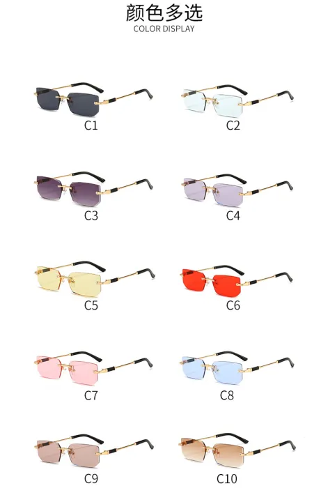 2024%20New%20Unisex%20Fashion%20Rimless%20Sunglasses%20European%20and%20American%20Style%20Jelly%20Color%20Shades%20Classic%20Cutting-edge%20Design%20-%20Image%209