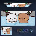 Rubber Keyboard Mat Cute Mouse Pads BuBu DuDu Mousepad Gamer Cabinet Carpet Stitched Edge Computer Pc Extended Non-slip Deskmats.