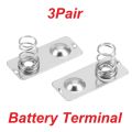 Big Size Metal Battery Spring Terminal Nickeling Plate Connector- 3Pair Holder Steel Contact Copper Wire Positive Negative Conversion Remote For AA AAA 18650 14500 Etc. Batteries. 