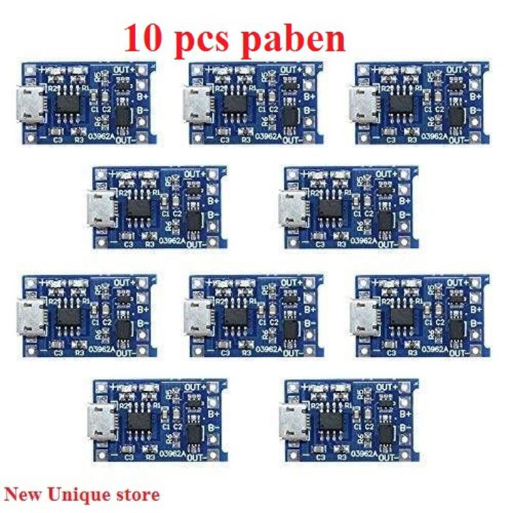 10pcs Micro USB 5V 1A 18650 TC4056A Lithium Battery Charging Board Charger Module with Dual Protection Function