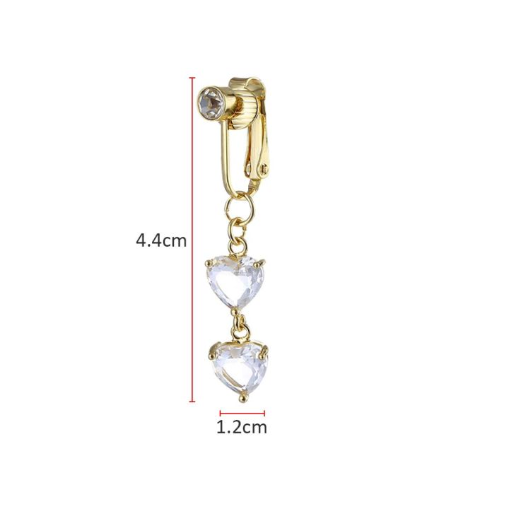 1Pc%20Belly%20Button%20Ring%20Belly%20Piercing%20Two%20Crystal%20Heart%20Clip%20On%20Umbilical%20Non%20Navel%20Pircing%20Cartilage%20Earring%20Clip%20-%20Image%204