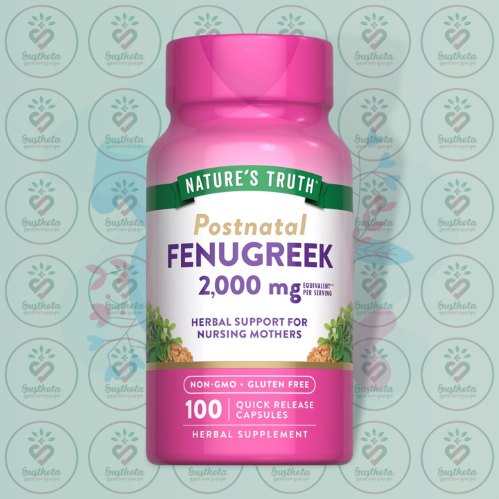 Nature’s Truth Postnatal Fenugreek – 2,000 mg – 100 Quick Release ...