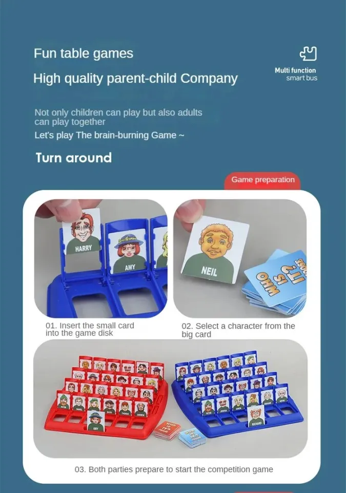 Guess Who Game Family Interation Card Toy Board Guessing Memory