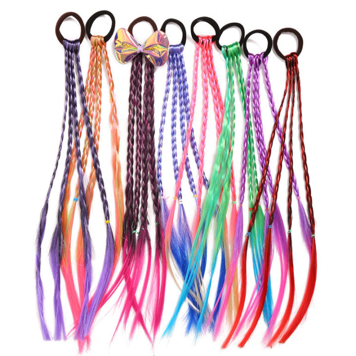 1/3/5Pcs%20Cute%20Children's%20Colorful%20Wig%20Hair%20Rope%20Princess%20Hair%20Band%20Ponytail%20Braid%20for%20Girls%20Gradient%20Color%20Fashion%20Accessory%20-%20Image%208