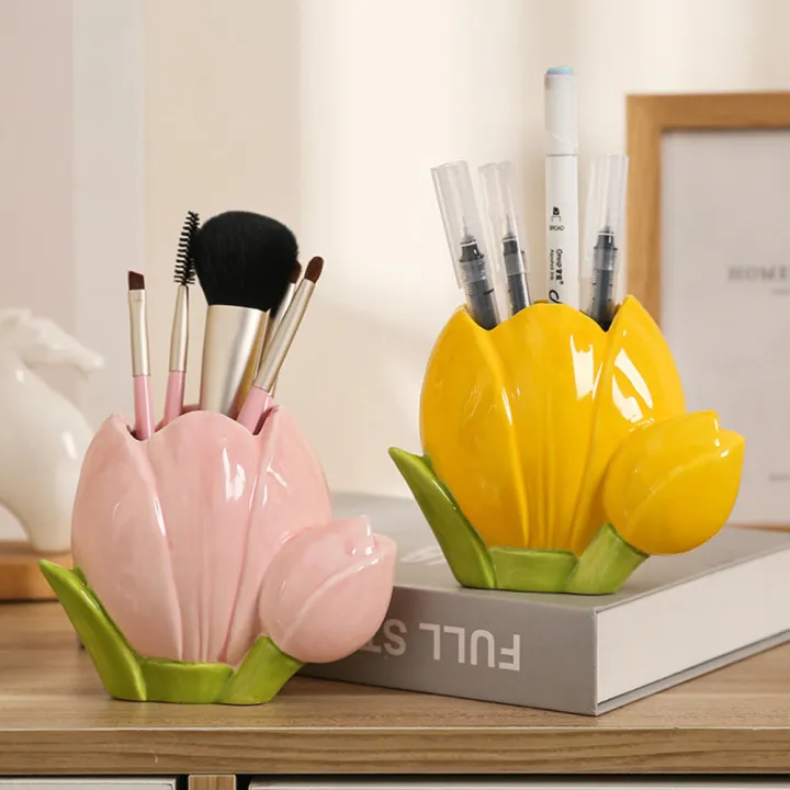 Aesthetic%20Pen%20Holder%20Compact%20Ceramic%20Multifunction%20Makeup%20Brush%20Holder%20Ins%20Style%20Retro%20Storage%20Bucket%20for%20Desk%20Organizer%20Vanity%20-%20Image%202