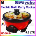 Miyako Double Pot Multi cooker, Electric Curry Cooker With Double Pot, Removable non-stick pan, Automatic cooking and warming system MC-500D (5.5 LTR). 