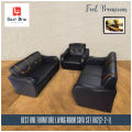 Best One Furniture Mahogany Wood and Foam Living Room (2+2+1) Sofa Set - Living Room Furniture. 