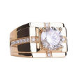 Classic High Carbon Diamond High Simulation Men's Diamond Ring Imitation Moissanite Plated Yellow Gold Domineering Wedding Ring Wholesale.