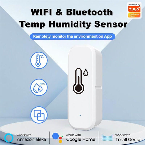 Battery Powered Tuya WiFi Bluetooth Temperature and Humidity Sensor (No Battery)