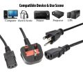 Power Cable For Desktop PC, Printer other supported PIN-3 (1.2 Miter) - Black. 
