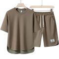 Summer Loose Men's Suit Casual New Set Korean Style Short SleeveTMen's T-shirt plus Size Two-Piece Suit.
