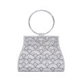 2023 Cross-border Dinner Bag Light Luxury Handbag Women's Diamond PU European and American Chain Bag Silver Pie Opponent Bag. 