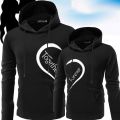 Couples Hoodies Casual Pullovers Unisex Black Sweatshirts for Couples Couple Sweatshirt Heart Letter Printed Hoodies Lovers. 