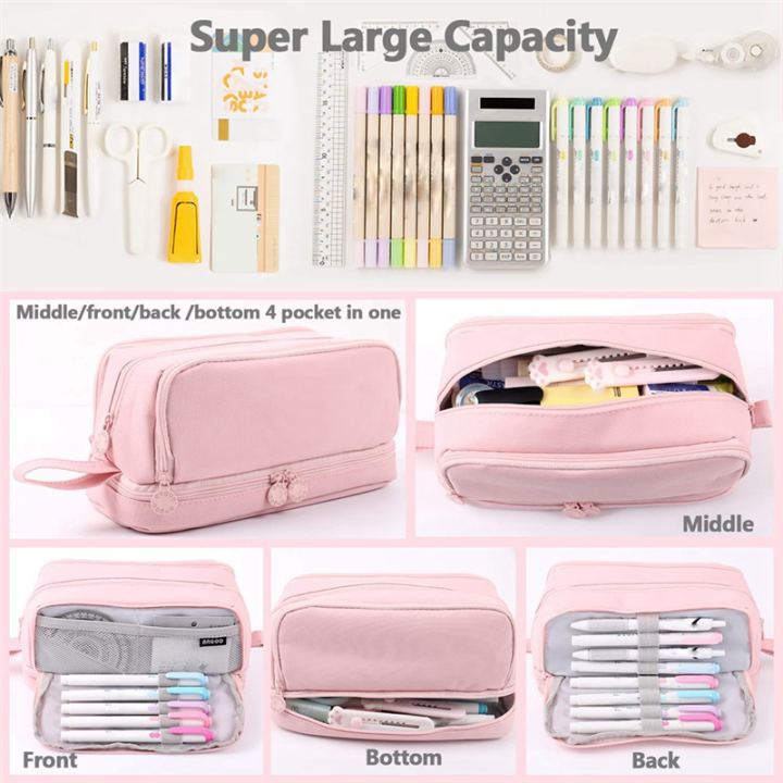 Large%20Capacity%20Pencil%20Case%20Pencil%20Pouch%20Pen%20Bag%20For%20School%20Stationery%20And%20Travel%20Pink%20-%20Image%205