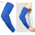 2xElbow Support Compression Honeycomb Pad Brace Joint Arm Sleeve Sport Blue L. 