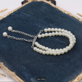 Faux Pearls Beaded Anklet Set Elastic Personality Ankle Bracelet Set For Women Girls 2 PIC. 