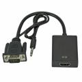 HDMI To VGA Male Output 1080P HD Audio TV AV HDTV Video Cable Converter Adapter. 