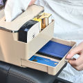 Car armrest box tissue box car cup holder multi-function paper drawer simple high-quality car tissue box. 