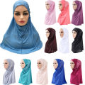 Malaysia Muslim Hijab Scarf One Piece Amira Solid Flower Rhinestone Shawl Women Headscarf Ready To Wear Musulmane Femme Cap Hat. 