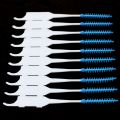 200Pcs/Box Soft Silicone Dental Floss Interdental Brush Disposable Teeth Stick Toothpicks Floss Tooth Pick Oral Care Brush Clean.
