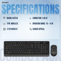A4TECH Fstyler FG1010 Wireless Keyboard And Mouse Combo - 2.4 GHz Wireless - Sleek Round-Square Keycaps - 1000/1600/2000 DPI - Grey/Blue/Orange. 