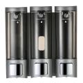CHUANGDIAN Manual Soap Dispensers with Double Sided Foam Tape Wall-mounted Three Chamber Shampoo Box Shampoo Shower Gel Liquid Soap Dispensers Rest Room Washroom Toilet Soap Dispenser & Holder 200ml*3.