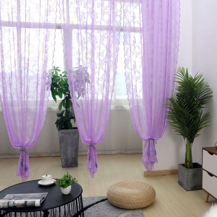 Korean%20Style%20Pastoral%20Lace%20Finished%20White%20Yarn%20Curtain%20Mesh%20Curtains%20White%20Sand%20Living%20Room%20Balcony%20Bay%20Window%20American%20Country%20Curtain%20Rod%20-%20Image%203