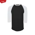 Men's Three Quarter 3/4 Raglan Sleeve Casual T-Shirt From Levin.