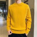 Fashion O-Neck Solid Color Knitted Casual Sweater Men's Clothing 2023 Winter New All-match Pullovers Loose Korean Tops.
