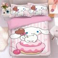 New cute Cinnamoroll four-piece set cute bed sheet quilt cover Sanrio bedding student dormitory single bed three-piece set.