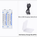 Doublepow AAA Size 1.5V 1000mWh High Capacity Li-ion Rechargeable Battery with Built-in Micro USB Charging Port & LED Indicator Facility (2 Pieces Pack) - High-Energy Replacement for Dry Cells 1.5V AAA Solutions - 2 Pieces. 