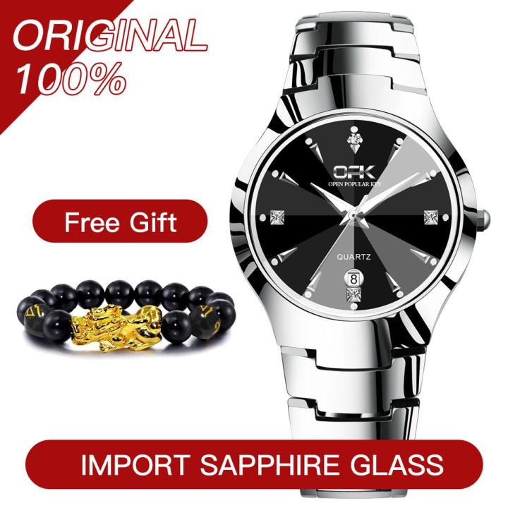[ Gift for Men ] OPK Sports Watch for Men Buy 1 Take 1 Waterproof Tungsten Steel Quartz Watch with Bracelet