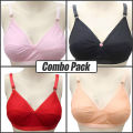 4 piece set Boil Fabrics Cotton Bras - Comfortable Choices for Girls and Women - Stylish Undergarments for All-Day Comfort.