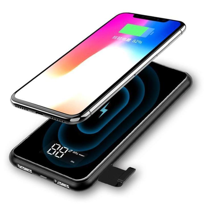 Baseus 8000mAh Power Bank QI Wireless Charger For iPhone 11/ 11 Pro/11 Pro Max / X/XS/XR Samsung S20 S20+ S20 Ultra S10 S9 S8+ Note 8, 9, 10, 10 Plus, Note10 Pro 5V/2A Powerbank Dual USB Charging Power bank Phone Stand