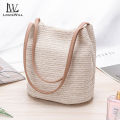 LouisWill Fashion Women Bucket Bag Straw Bags Woven Shoulder Bag Handbag Crossbody Bag Leisure Style Suitable for Casual Summer. 
