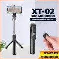 XT-02 Selfie Stick Wired Remote Shutter Monopod Bluetooth Extendable Handheld Stabilizer Stand Tripod.