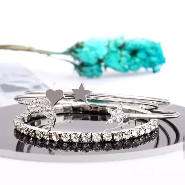 Trendy%20New%20Stylish%20Adjustable%204%20Pcs/Set%20Bracelet%20for%20Women%20-%20Bracelets%20for%20Girls%20Simple%20Stylish%20-%20Bangle%20Bracelet%20for%20Women%20New%20Collection%20Korean%20Style%20Fashion%20Jewellery%20Ornament%20-%20Image%206
