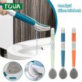 Detergent Refillable Silicone Toilet Brush Flexible Bowl Brush Cleaner Liquid Filled Cleaner Brush Wall-Mounted Cleaning Tools. 