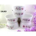 6 Pcs Exclusive Dinner Deep Curry Bowl Set,Soup Bowl,Rejala Bowl Set,Gift And Home Decoration - 6 Pcs Ceramic Curry Bowl/Bati White With Print Color. Saad Kitchen.. 