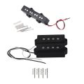 1 Set Pb P Bass Pickup Humbucker Pickup for 4 String P Bass Guitar Part & 1 Set Pro Electric Bass Open Type Noiseless Bridge Pickup for 4 String Jazz Bass Jb Style,Black 95X18.3Mm.