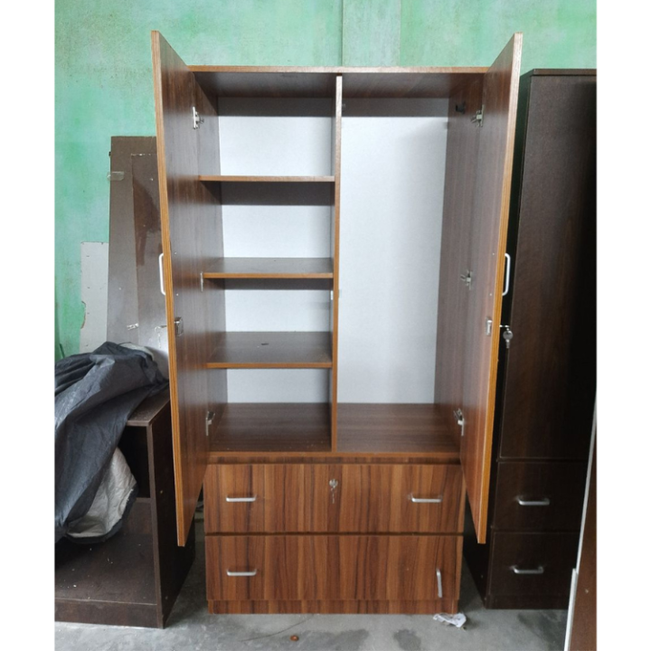 Premium%20Design%202%20Door%20with%202%20Large%20Drawer%20Almira/Wardrobe%20H70%20+%20L14%20+%20W30%20by%20Shormi%20Furniture%20-%20Image%202