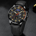 DEYROS Men's Watch Fashion Men's Business Leather Calendar Watch Men's Student Luminous Quartz Watch Cross-Border Hot.