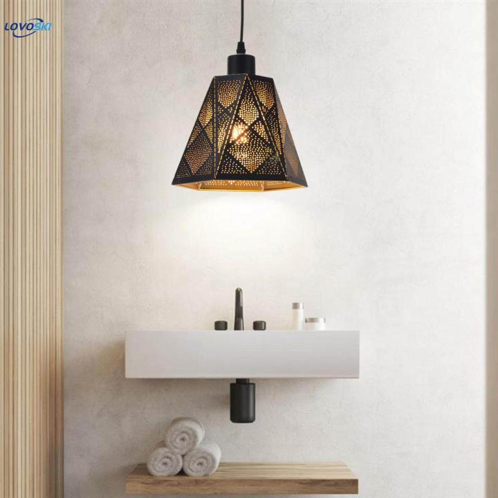 Modern Minimalist Lamp Shade, Wrought Iron Lampshade Hanging Light Fixture Cover for E27 Bulb for Cafe Kitchen Bedside Home Dining Room