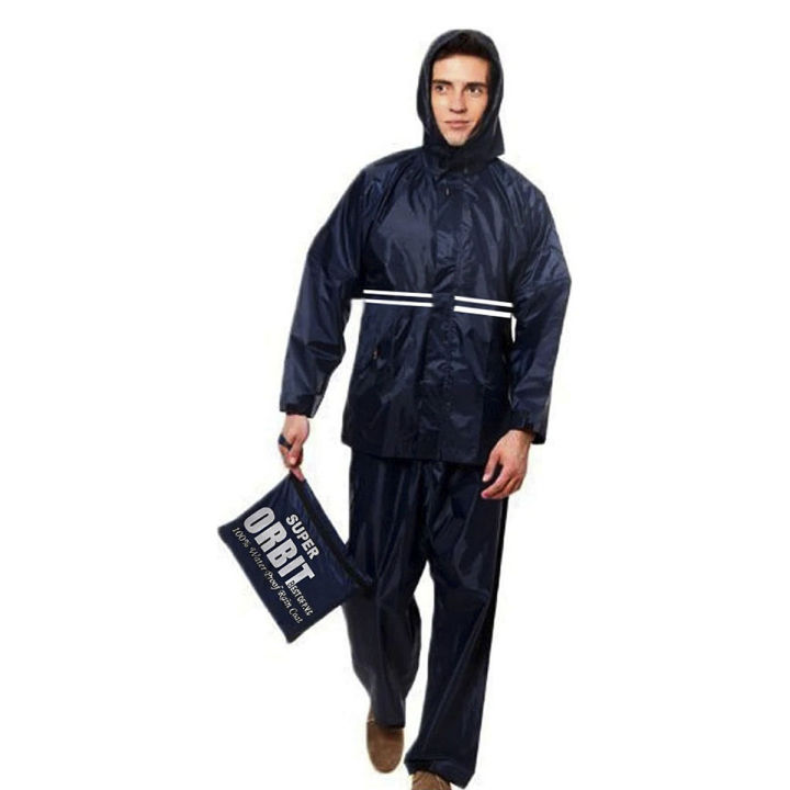 Pvc Nylon Rain coat for Men XL/XXL Black/Blue