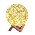 【Hey my home】3D Print Rechargeable Bookcase Table Desk Decor Lamp With Stand LED Moon Night Light Home Decoration Gift. 