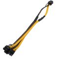 Graphics card PCIe Extension Cable-1 * GPU 6Pin Power Female to 8pin (6+2)Pin Male Power Supply Cable-yellow & black. 