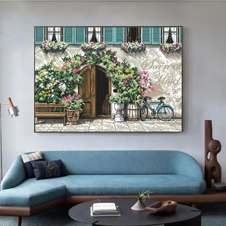 Gate%20Counrtyard%20Scenic%20Cross%20Stitch%20Kits%20Aida%2014ct%2016ct%2011ct%20Printed%20Canvas%20Fabric%20Needlework%20DIY%20Embroidery%20Home%20Decor%20Crafts%20-%20Image%204