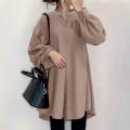 Women’s Long Sleeve V-Neck Tunic Top – Elegant Holiday Casual Shirt.